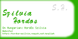 szilvia hordos business card