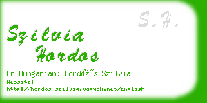 szilvia hordos business card